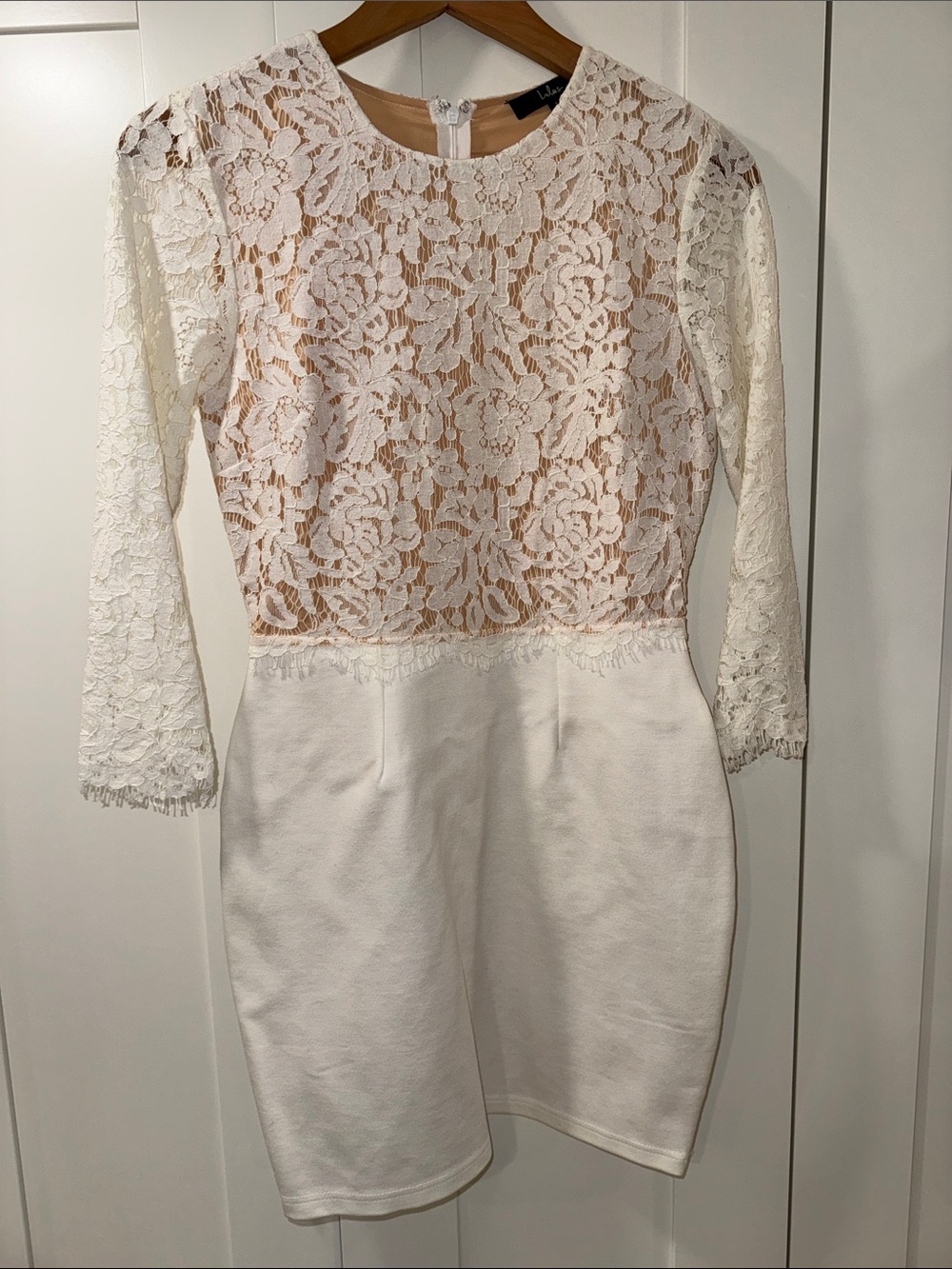 Lulu's White Lace Bodice Sheath Dress